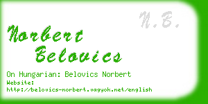 norbert belovics business card